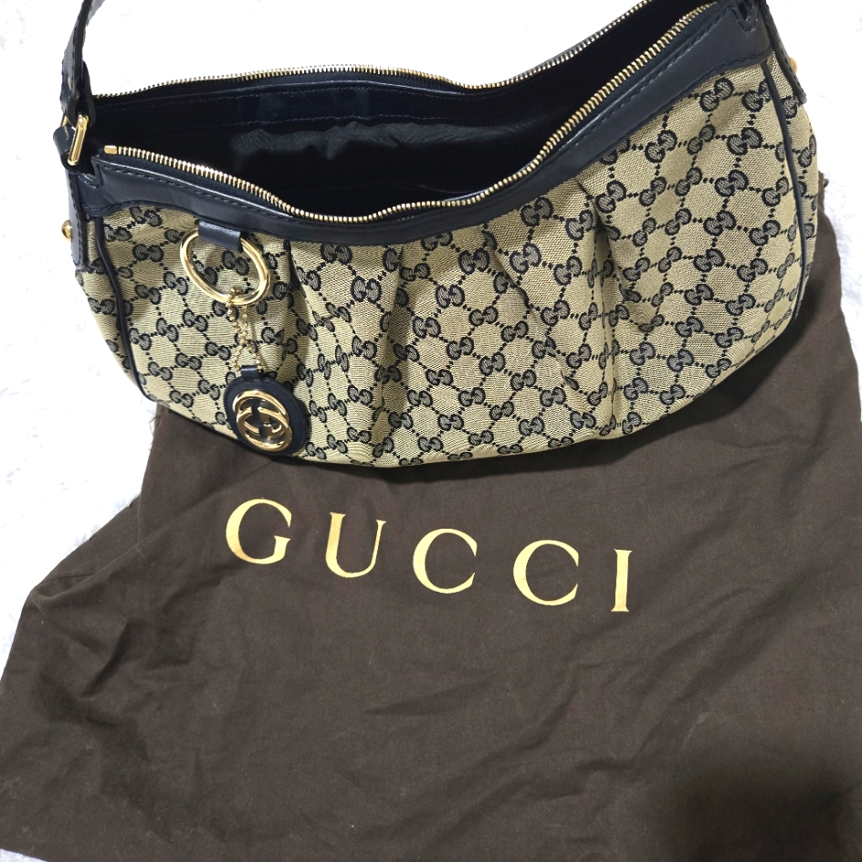 Authentic Gucci Navy Blue Shoulder Bag